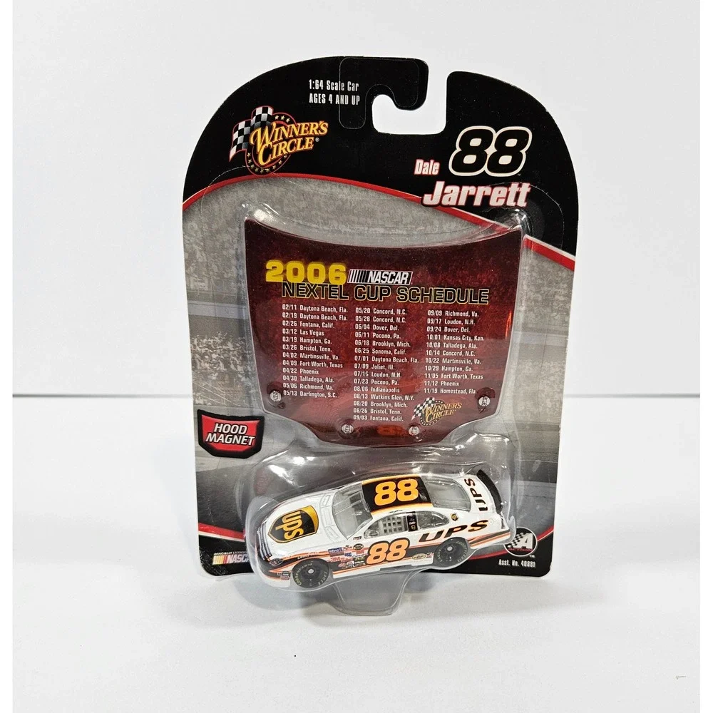Winners Circle Dale Jarrett 88 UPS 2006 NASCAR 1:64 Diecast Car with Hood Magnet